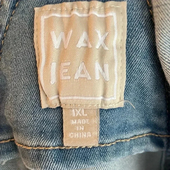 Wax Jeans Shortall Junior size 1XL Overalls Shorts Distressed Y2K - Picture 7 of 8